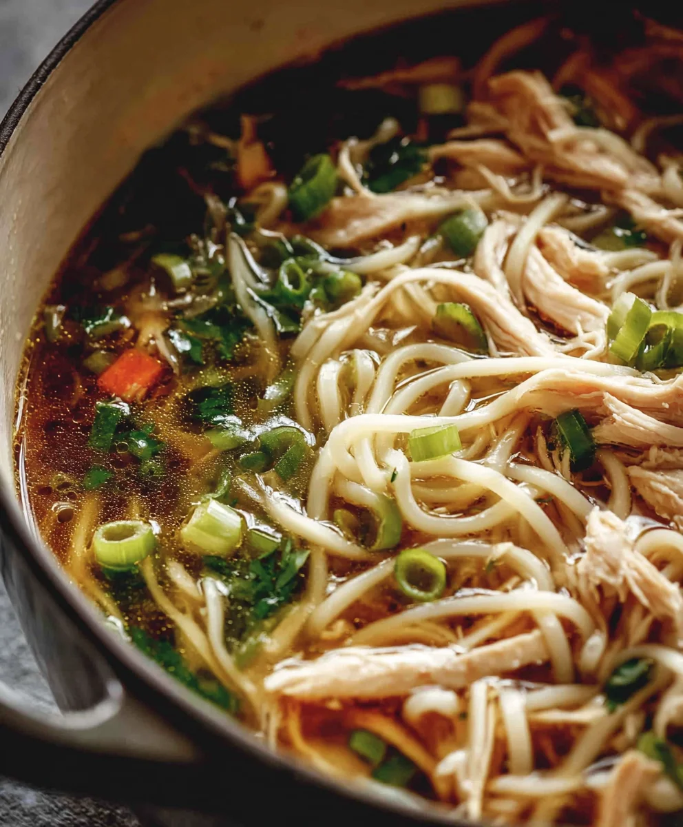 Gin Extract Scallion Chicken Noodle Soup - Aromatic Delight