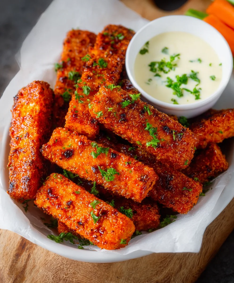 Crispy Baked Buffalo Tofu Wings-Flavorful & Easy Recipe