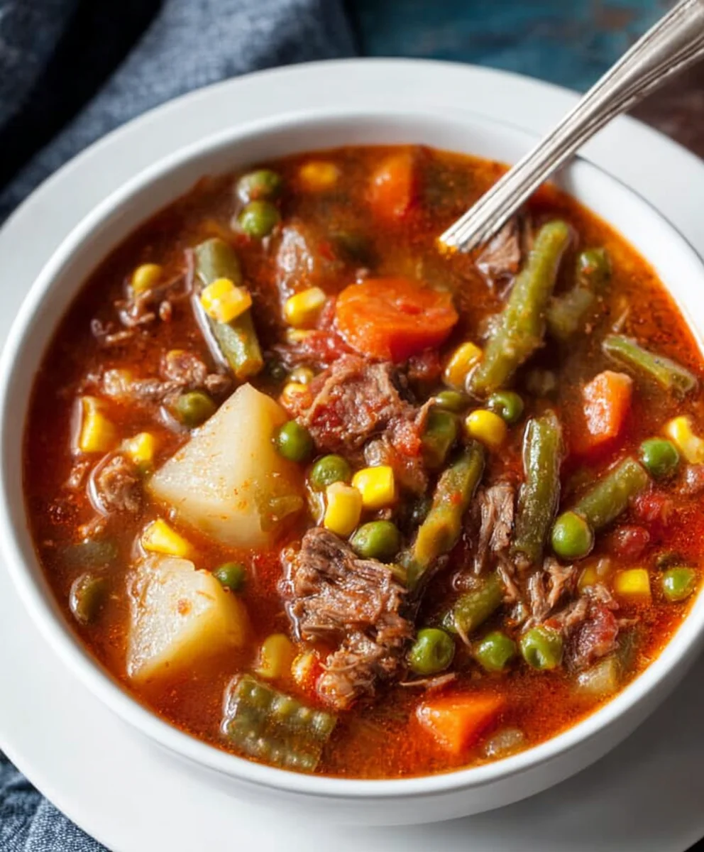 Mom's Old-Fashioned Vegetable Beef Soup Recipe