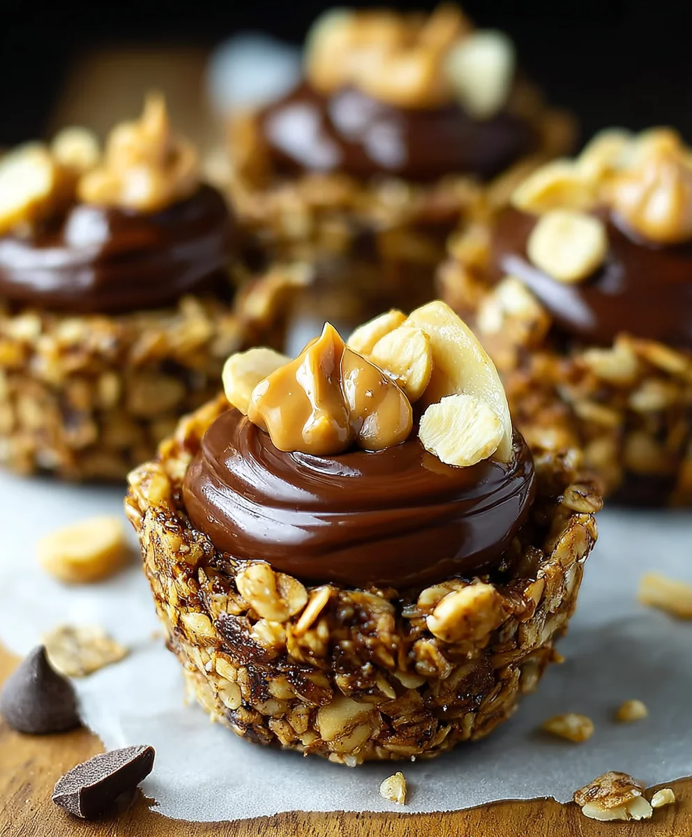 Chocolate Granola Cups-Peanut Butter Filling Delights