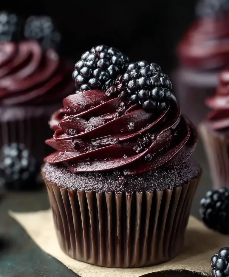 Dark Chocolate Blackberry Cupcakes Rich & Delicious Recipe