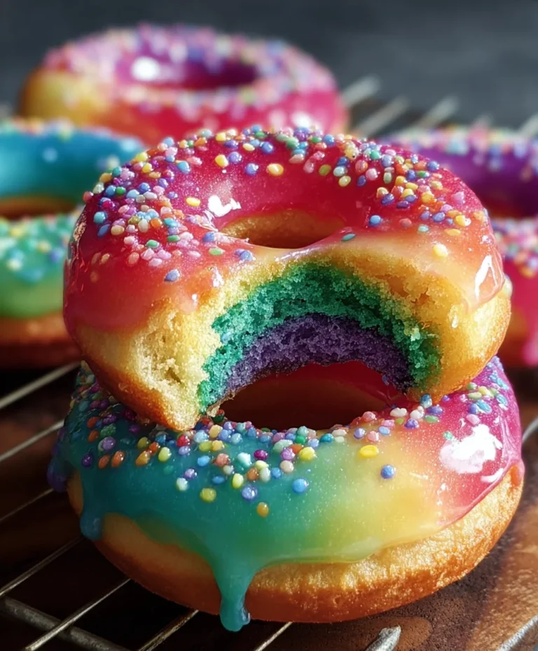 Rainbow-Filled Doughnuts-Vibrant Sweet Treats