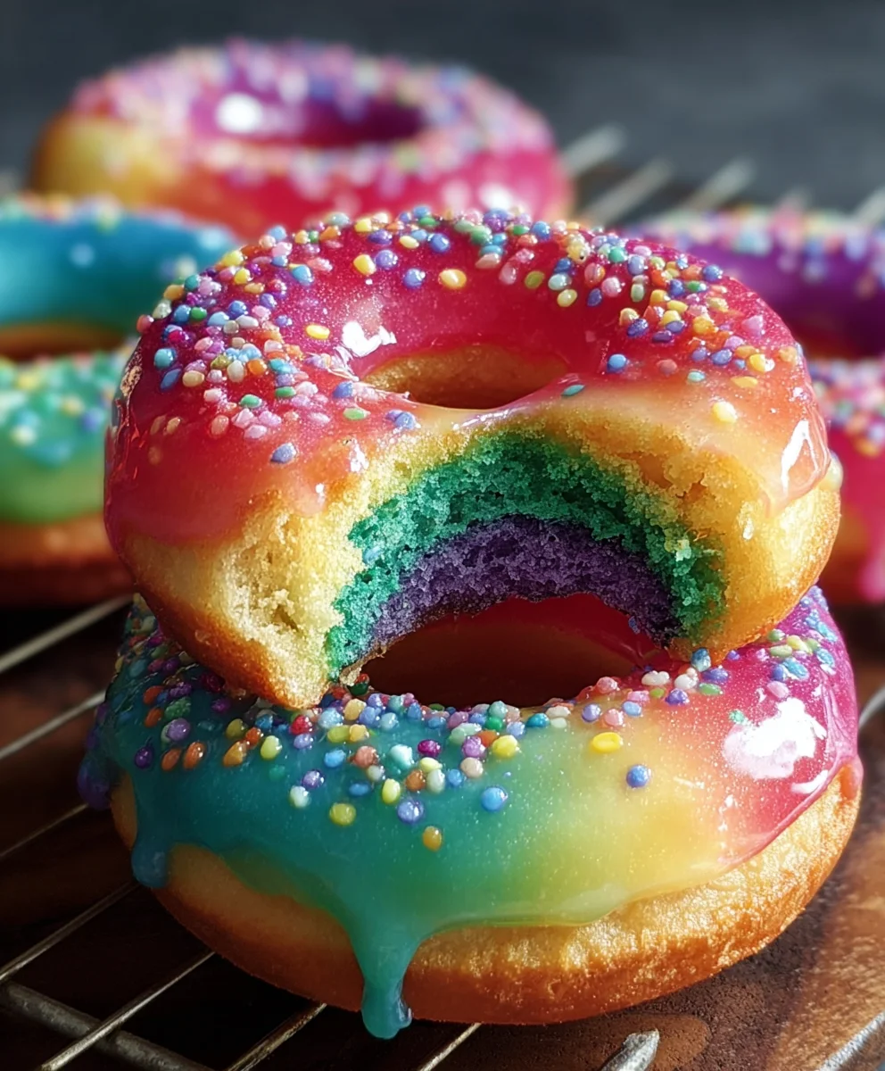 Rainbow-Filled Doughnuts-Vibrant Sweet Treats