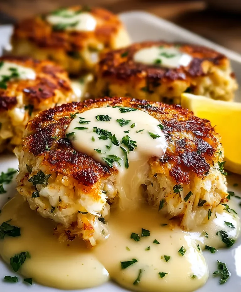 Cheddar Bay Crab Cakes Lemon Butter Drizzle