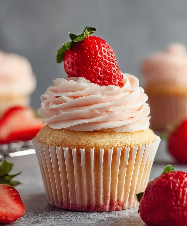 Easy Fresh Strawberry Cupcakes Recipe