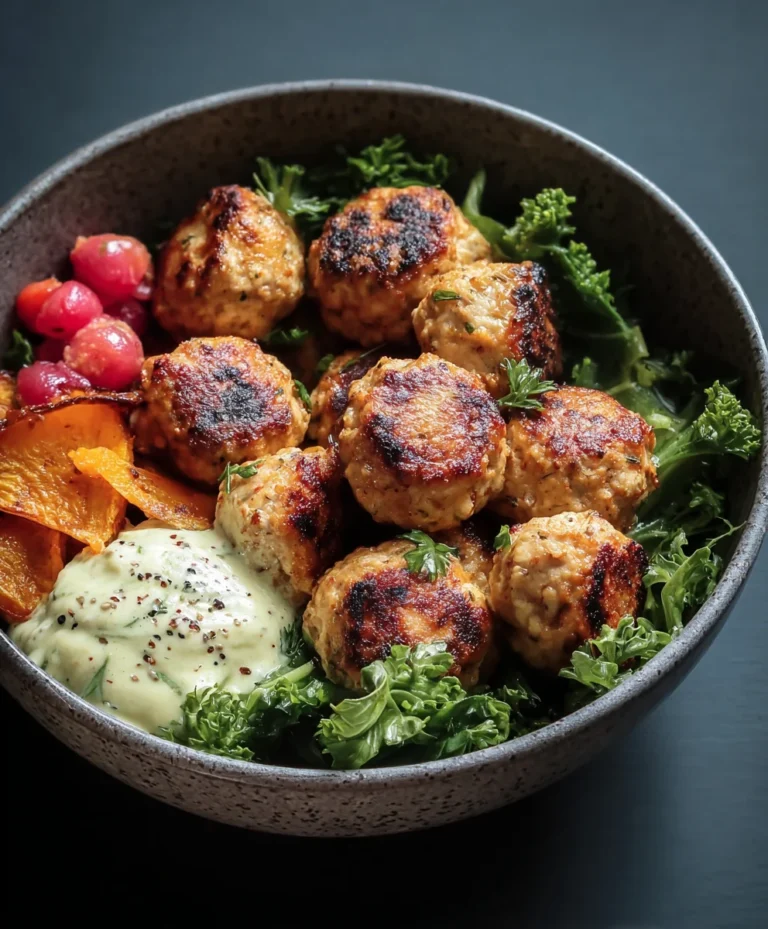 Herby Chicken Meatball Bowl-Quick Easy Dinner