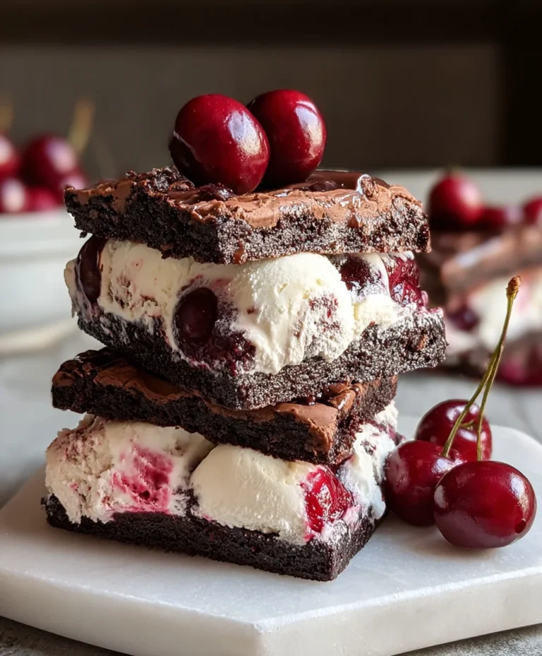 Cherry Brownie Ice Cream Sandwiches-Easy Dessert