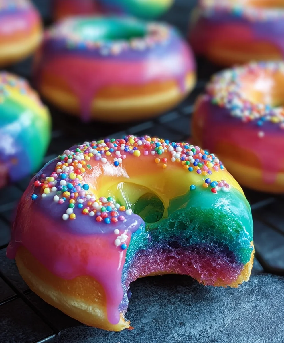 Rainbow-Filled Doughnuts-Vibrant Sweet Treats