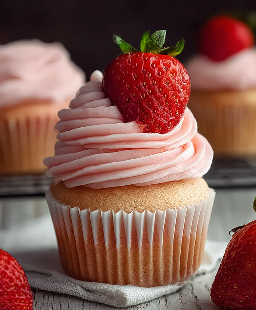 Easy Fresh Strawberry Cupcakes Recipe