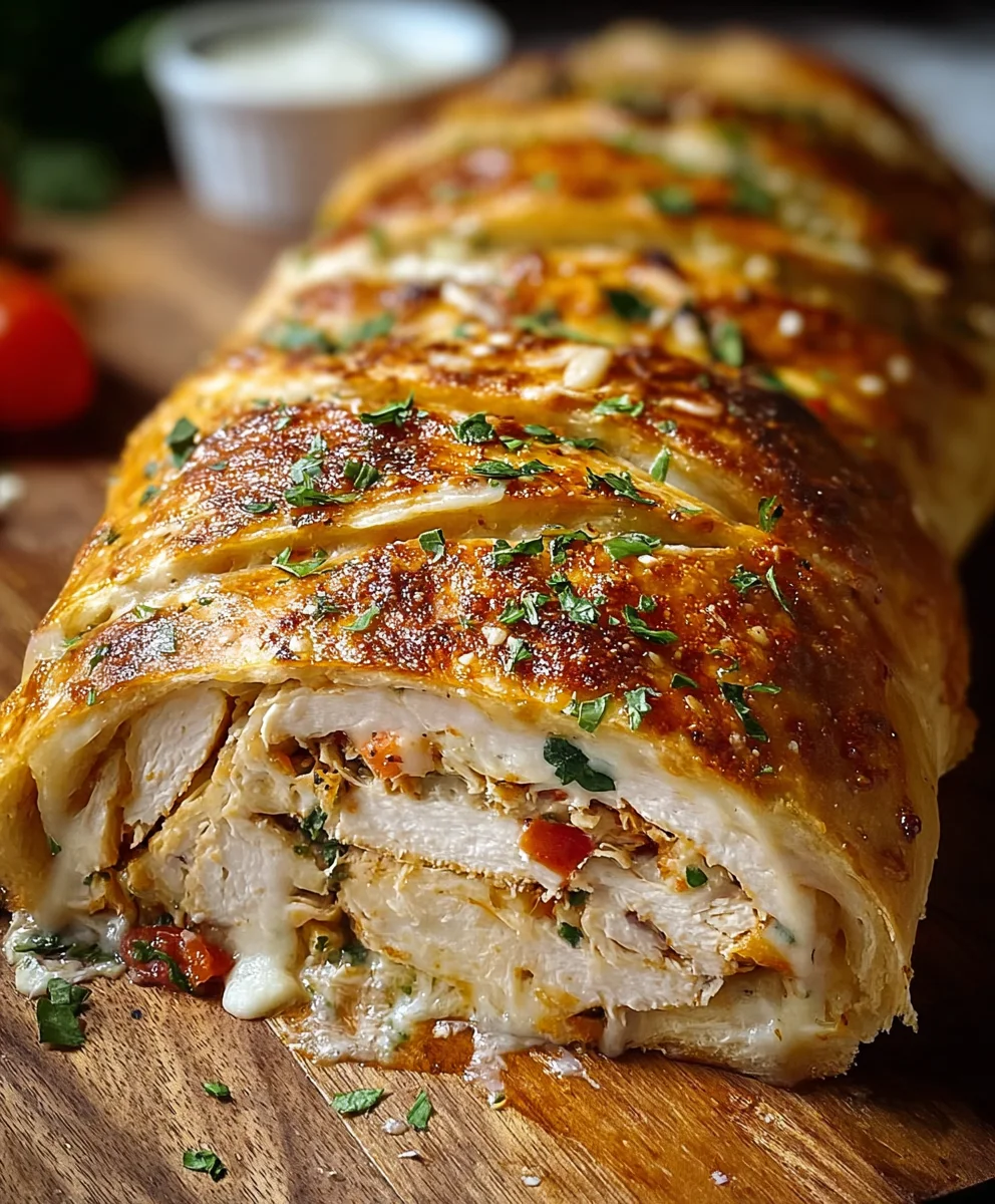 Chicken Ranch Stromboli Recipe-Easy Baked Dinner