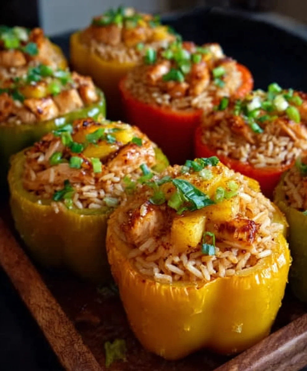 Teriyaki Pineapple Chicken Peppers - Easy Stuffed Recipe