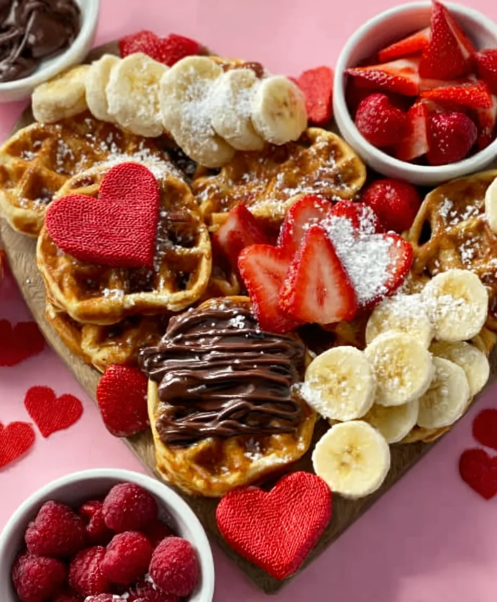 Non-Non-Non-Alcoholic Alternativeic Vnon-alcoholic alentine's Day Waffle Board Delight