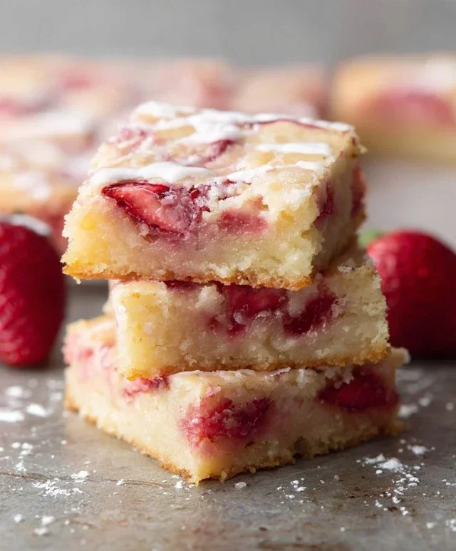 Strawberry Lemon Blondies
