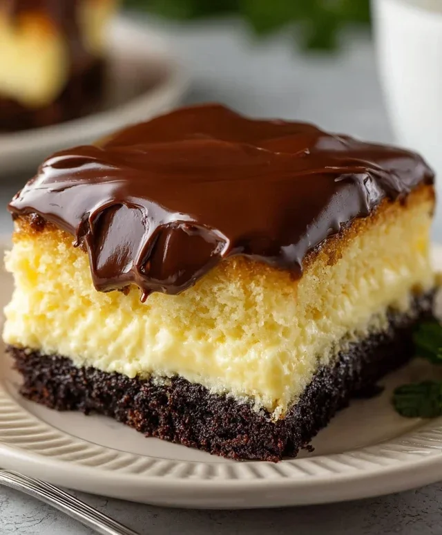 Boston Cream Poke Cake