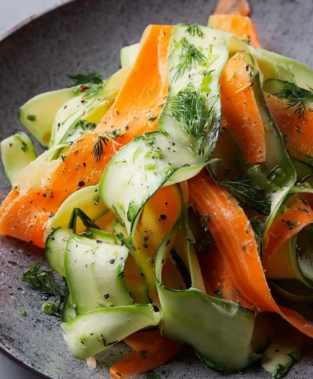 Carrot and Cucumber Ribbon Salad