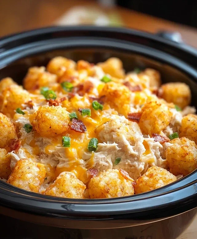 Crock Pot Chicken Tater Tot Casserole