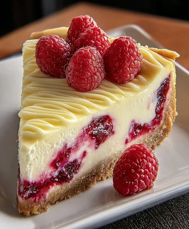 Raspberry Lemon White Chocolate Cheesecake