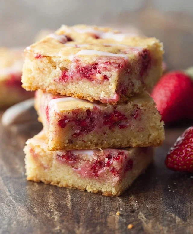 Strawberry Lemon Blondies