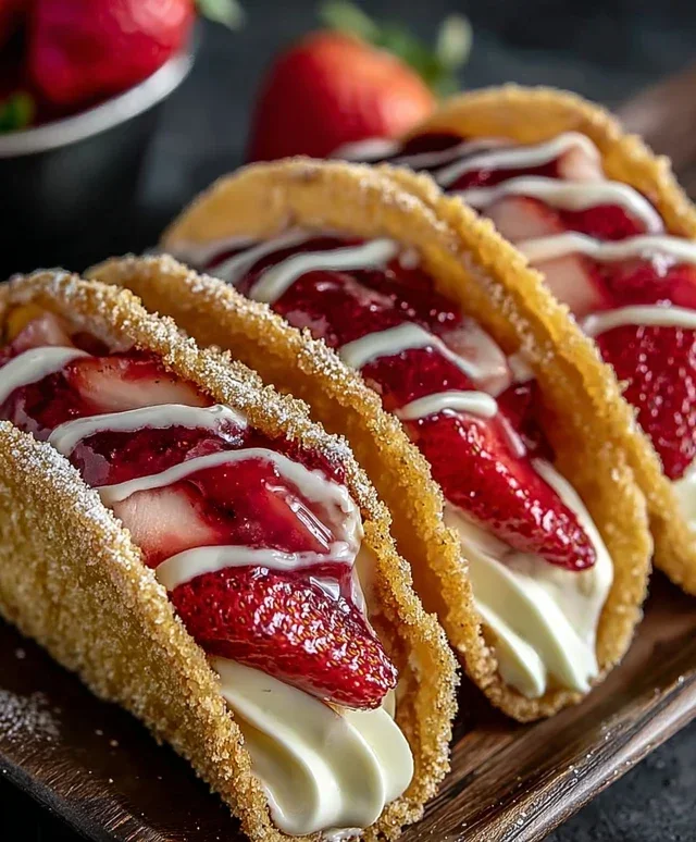 Strawberry Cheesecake Dessert Tacos
