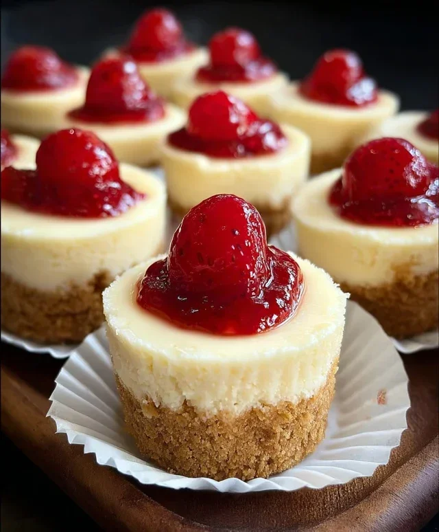 Super Easy Mini Cheesecakes with Vanilla Wafer Crust