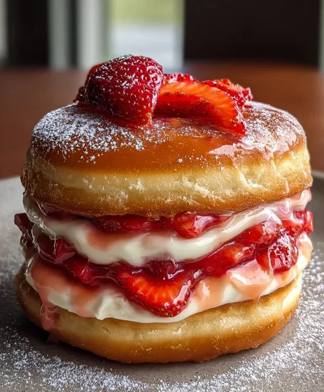Strawberry Cheesecake Doughnut Burger