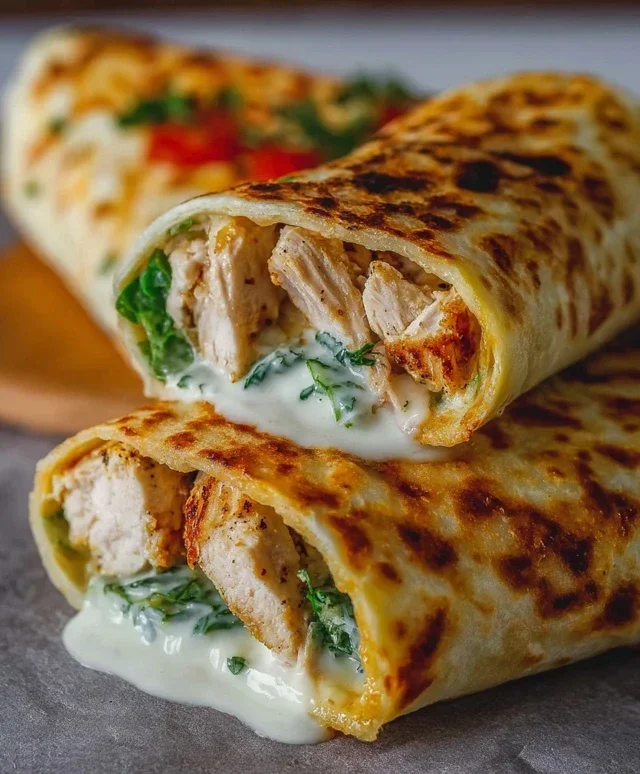 Low Carb Cheesy Garlic Chicken Wraps