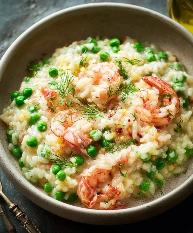Shrimp Risotto with Peas