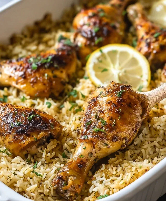 Baked Chicken Legs and Rice