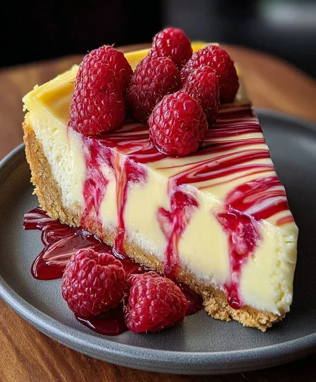 Raspberry Lemon White Chocolate Cheesecake