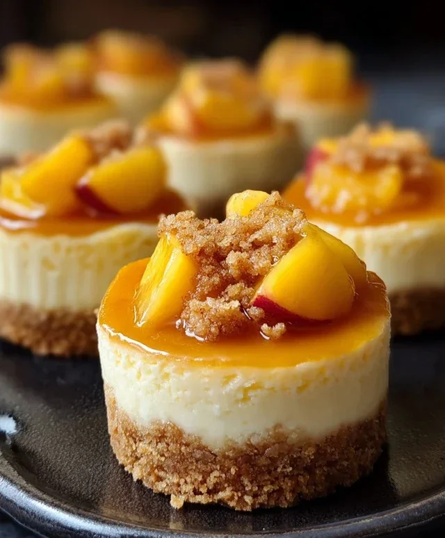 Peach Cobbler Mini Cheesecakes