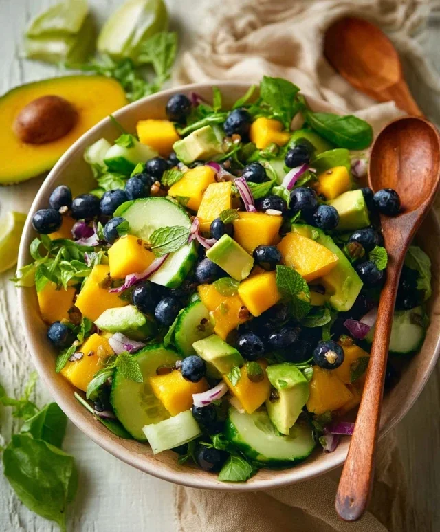 Mango Cucumber Salad with Blueberry and Avocado