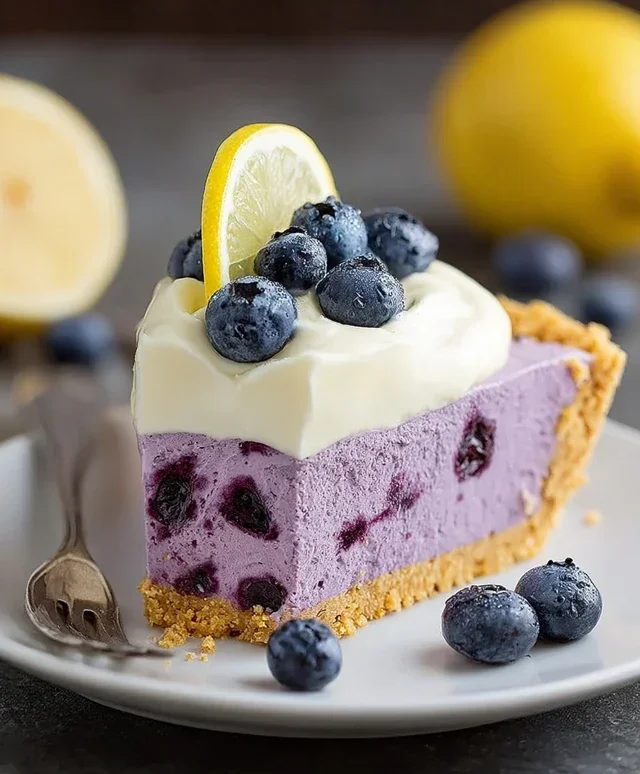 No Bake Lemon Blueberry Pie