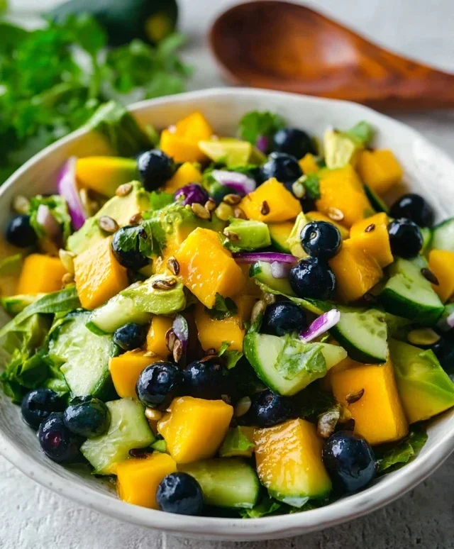 Mango Cucumber Salad with Blueberry and Avocado