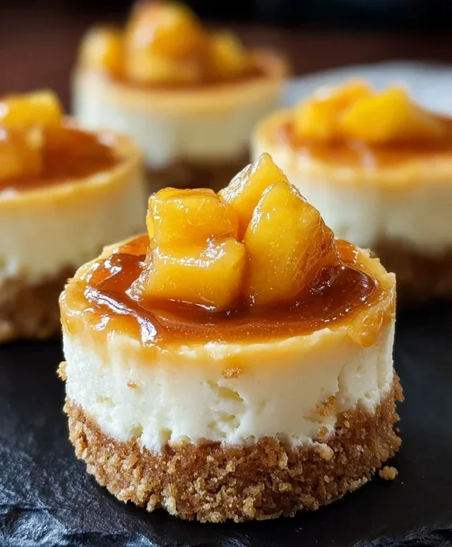 Peach Cobbler Mini Cheesecakes