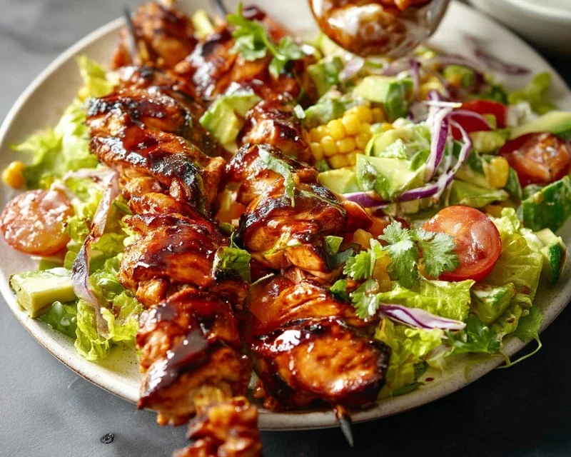 BBQ Chicken Skewer Salad