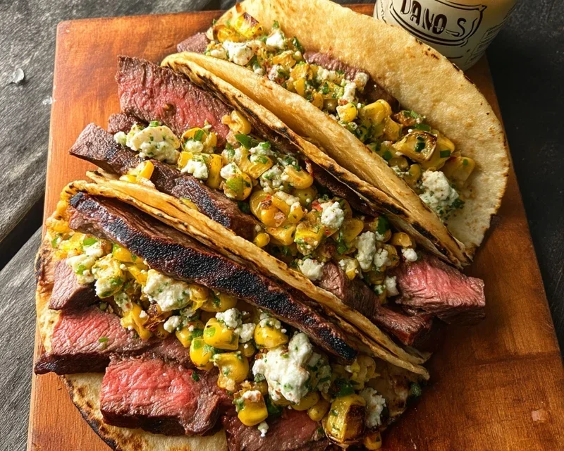 Grilled Elote Steak Tacos
