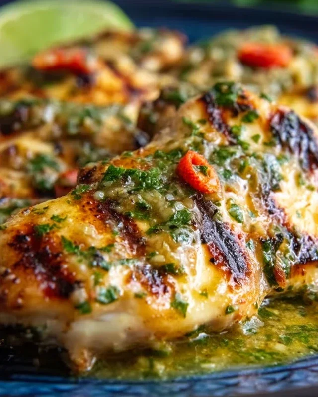 Grilled Salsa Verde Chicken with Pepper Jack