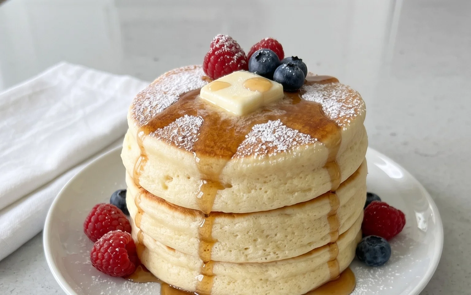 Fluffy Japanese Soufflé Pancakes