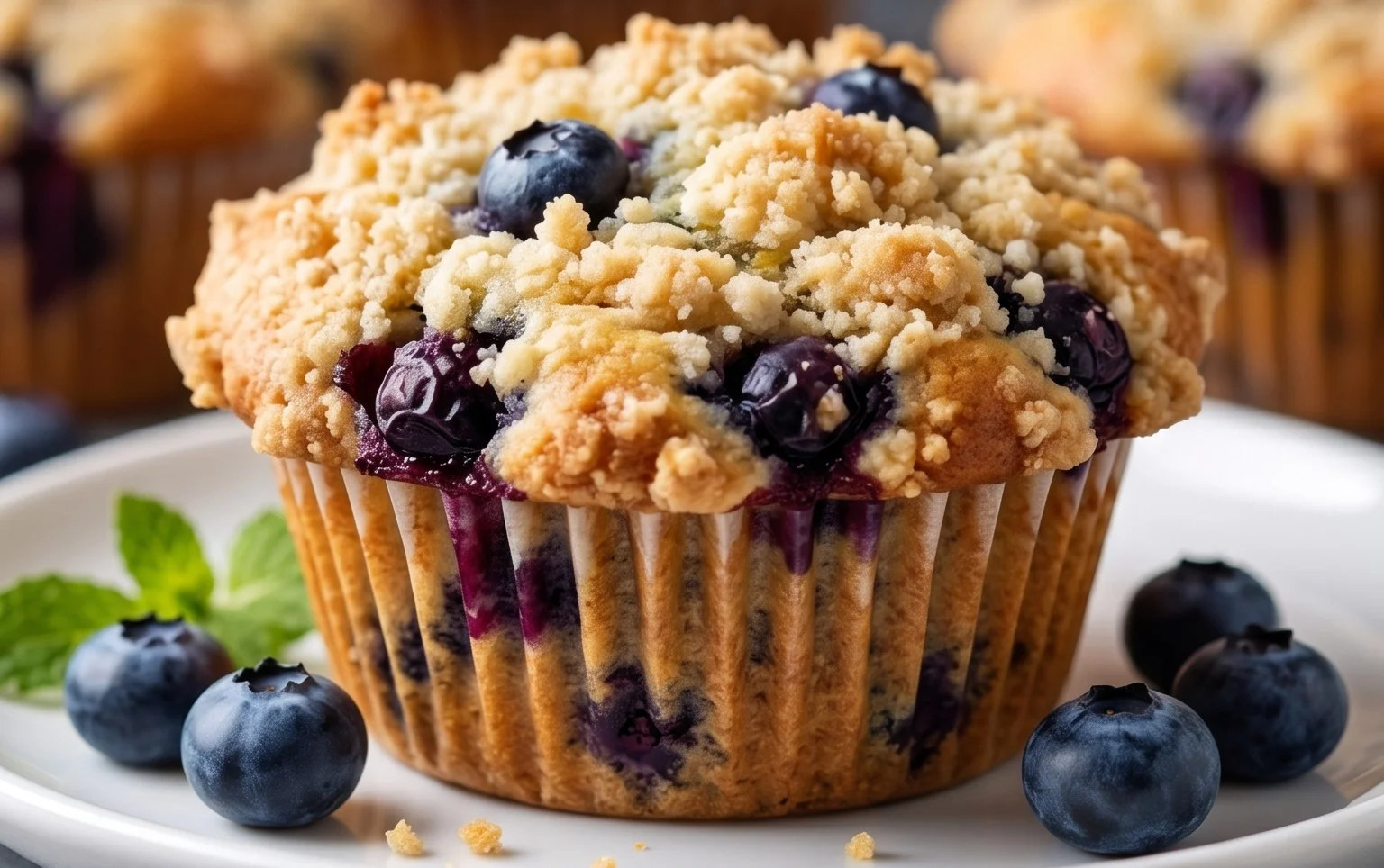 Lemon Blueberry Streusel Muffins