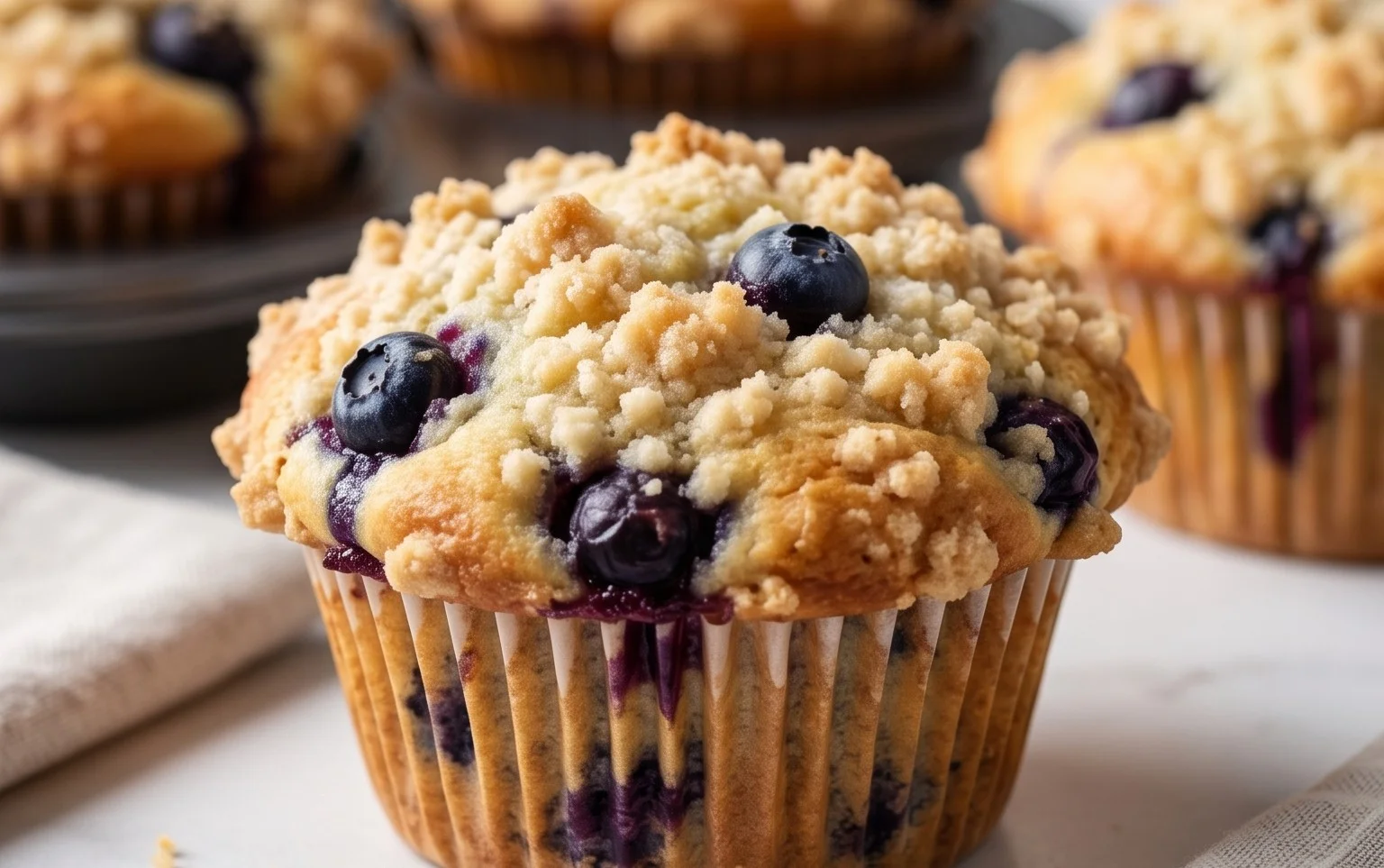 Lemon Blueberry Streusel Muffins