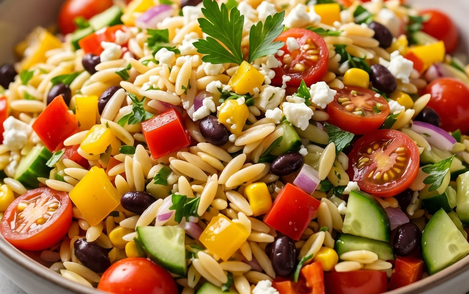Rainbow Orzo Salad