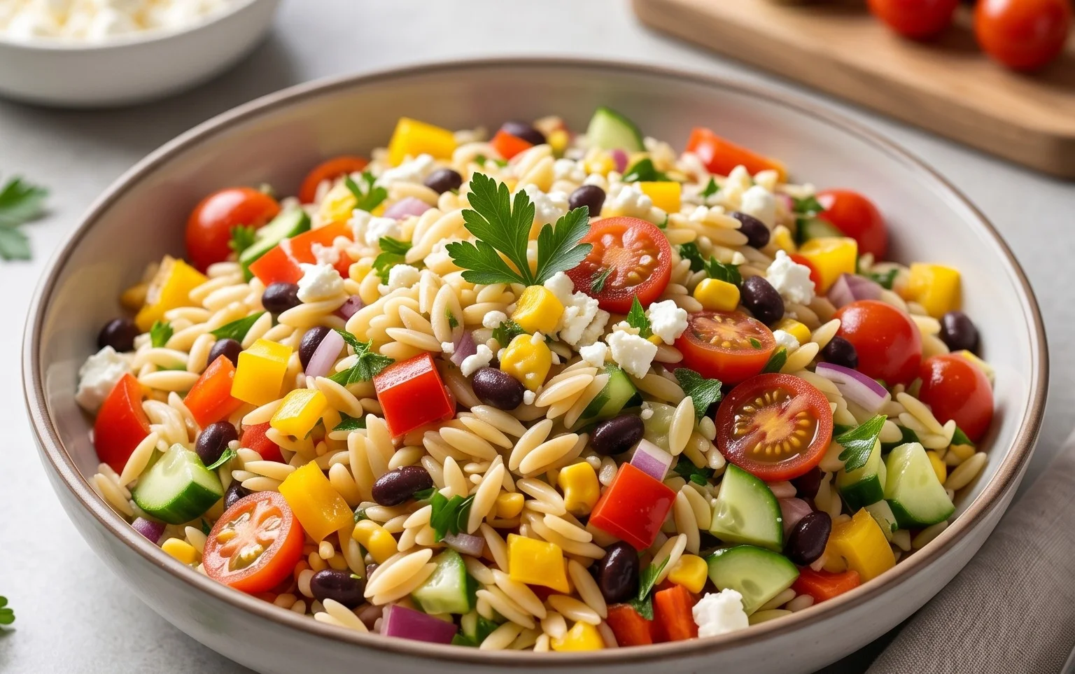 Rainbow Orzo Salad