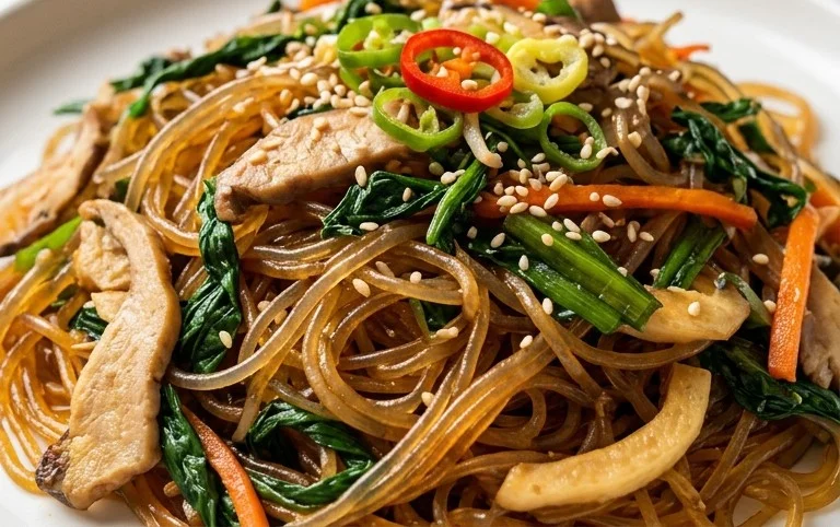 Japchae (Korean Glass Noodle Stir Fry)