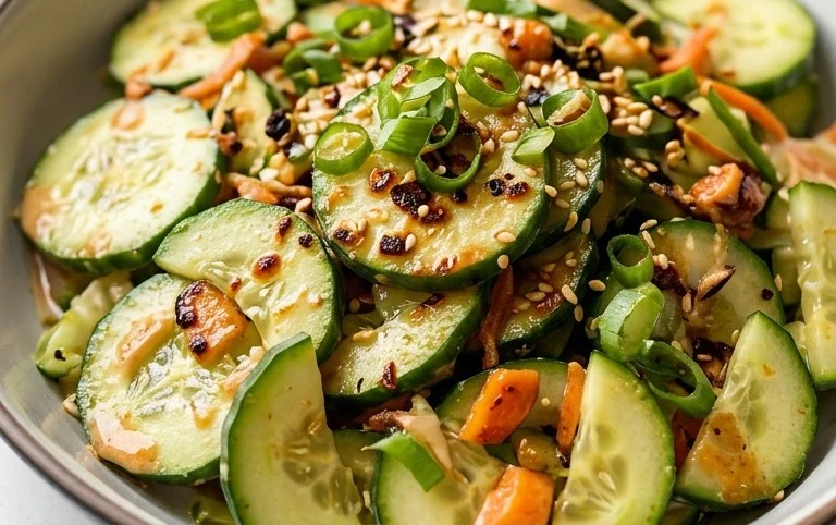 Creamy Asian Cucumber Salad Bowl