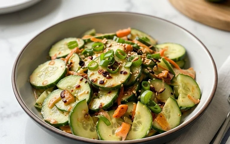 Creamy Asian Cucumber Salad Bowl