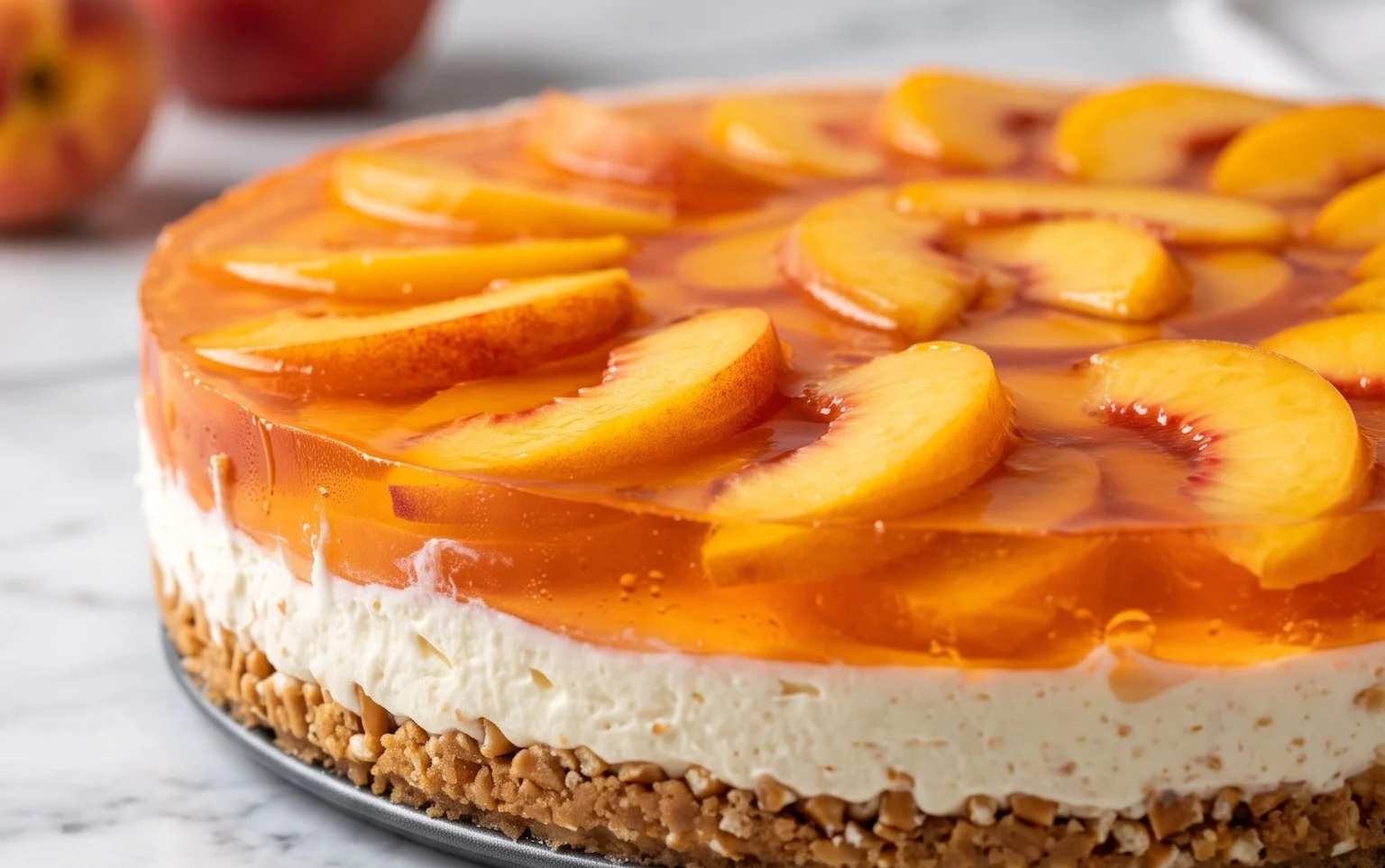 Peach Pretzel Salad Dessert