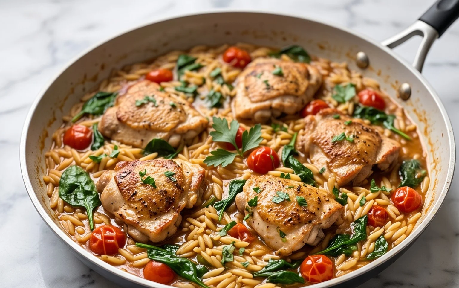 Chicken Orzo (30-Minutes, One-Pan)