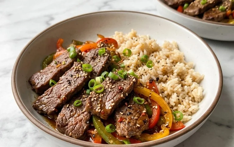 Beef Pepper Rice Bowl is a delicious meal option.
