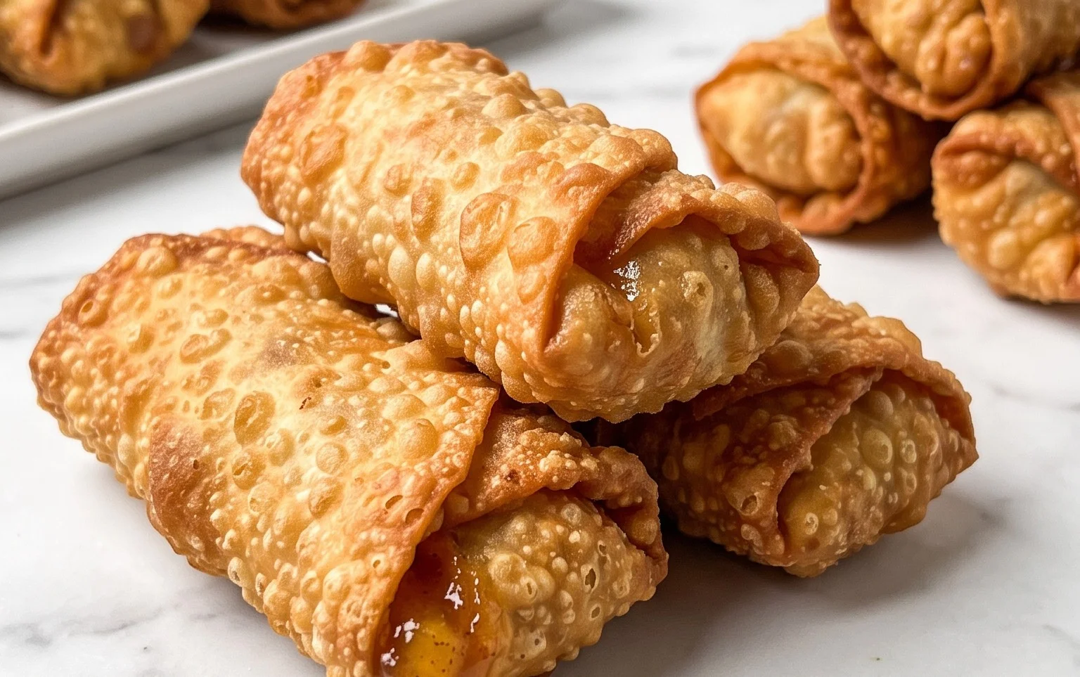 Peach Cobbler Egg Rolls