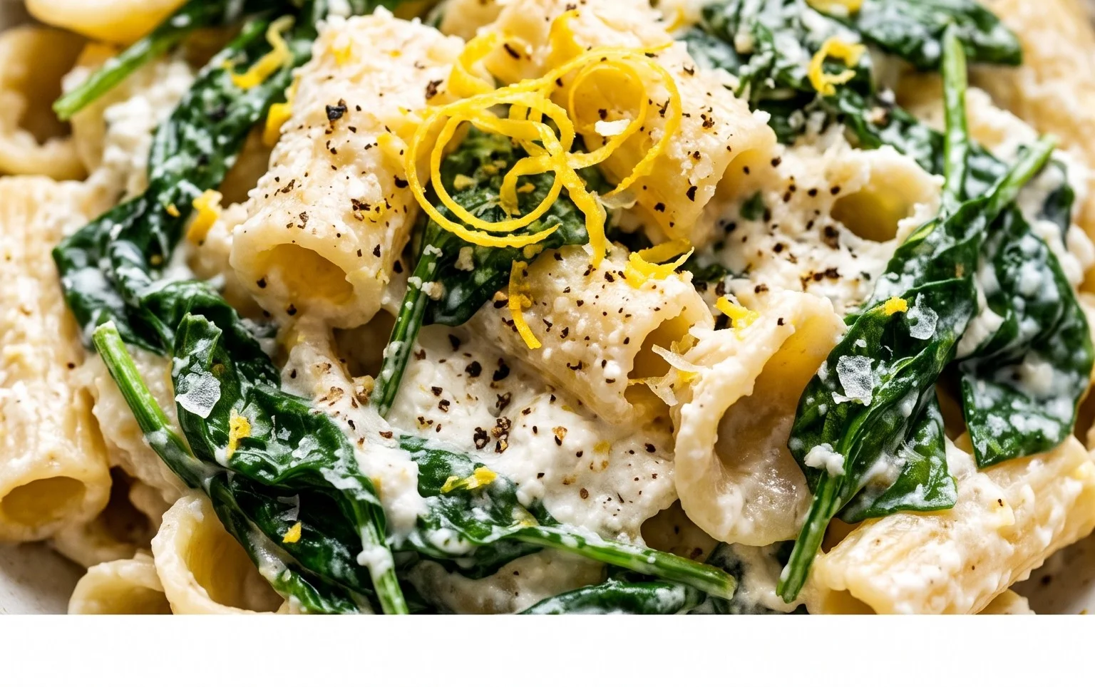 Lemon ricotta pasta & spinach